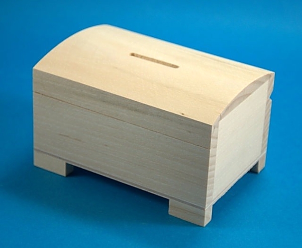 Dřevěná kasička - pokladnička OTEVÍRACÍ střední