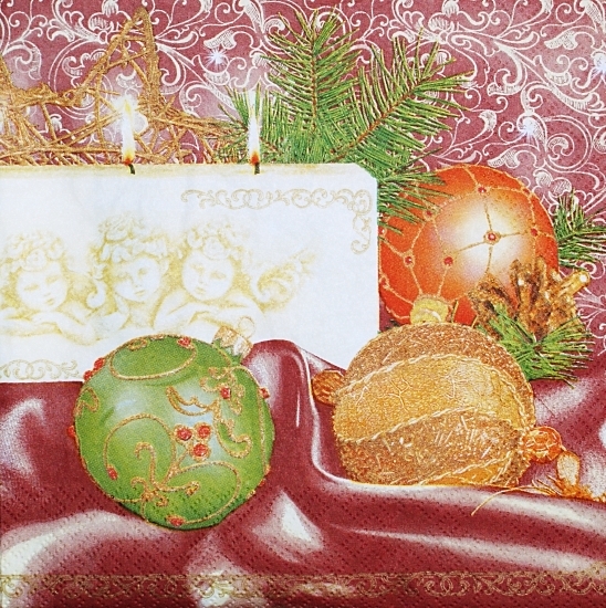 Ubrousek - Vánoční zátiší bordó