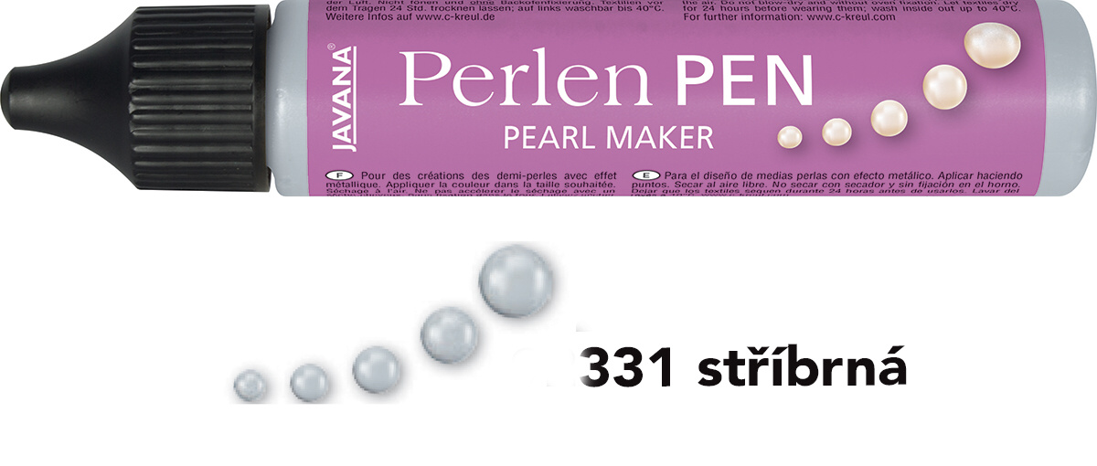 PERLEN PEN - Perlový popisovač - STŘÍBRNÝ, 29ml