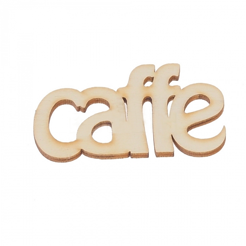 Dekorace dřevěná - nápis CAFFE (5,5x3cm)