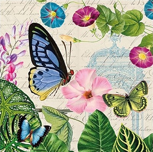 Ubrousek - Květiny a motýlci