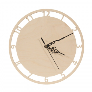 Dřevěné hodiny S ČÍSLY (25cm)
