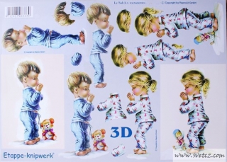 3D papír - Chlapeček a holčička