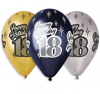 Nafukovací balónky - Happy Birthday 18 (6ks) 