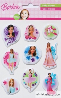 Dekorace - 3D Puffy - Barbie 1 s pohlednicí