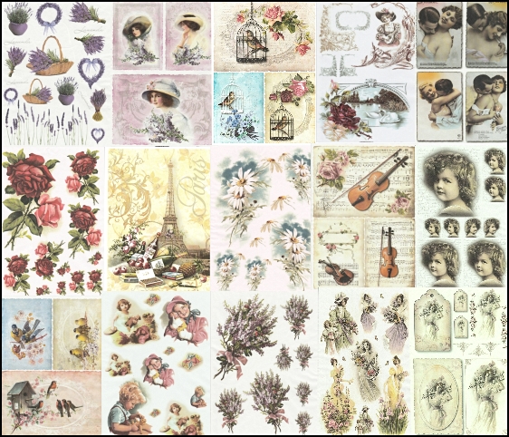 Decoupage rýžové papíry Decoupage rýžové papíry