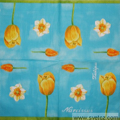 Ubrousek - Narcis a tulipán