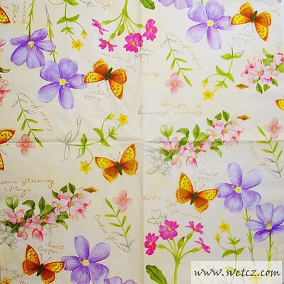 Ubrousek - Květiny a motýlci