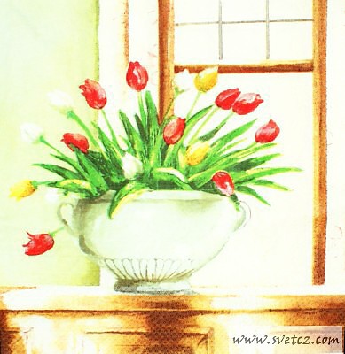 Ubrousek - Tulipány na stole