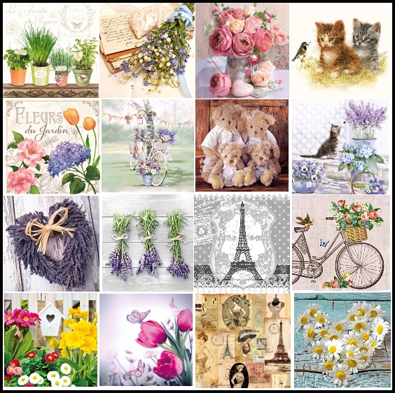 Ubrousky na decoupage Ubrousky na dekupáž