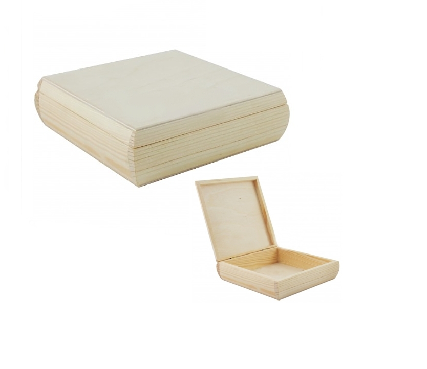 Dřevěná krabička ZAOBLENÁ VĚTŠÍ (20x20x6)