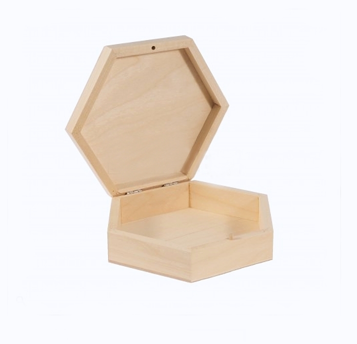 Dřevěná krabička - ŠESTIHRAN střední (19x16,5x5cm)