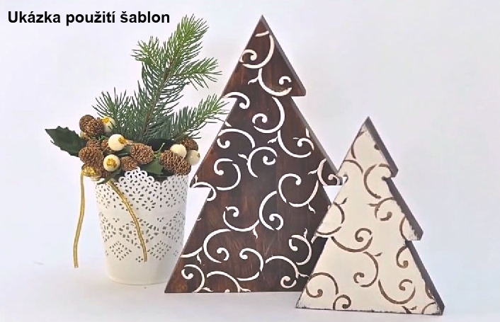 Kreativní šablona - VÁNOČNÍ STROMEČEK (13cm x13cm)