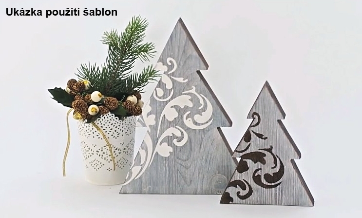 Kreativní šablona - VÁNOČNÍ STROMEČEK (13cm x13cm)