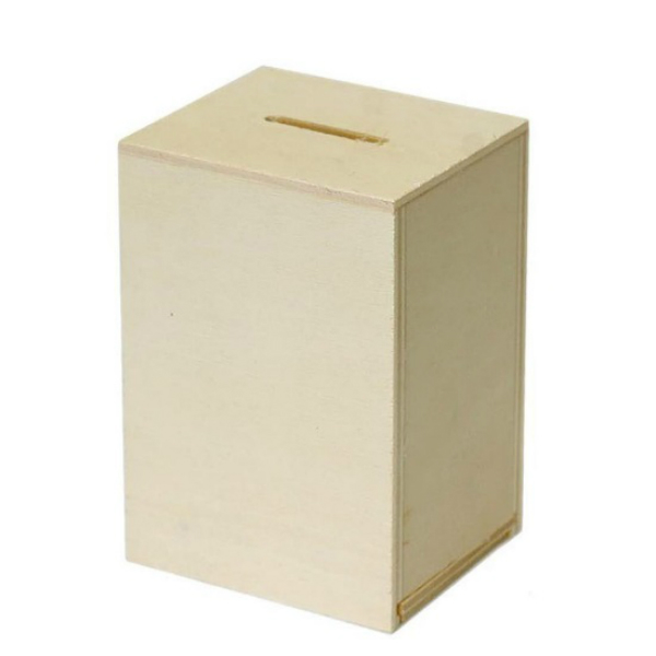 Dřevěná kasička pokladnička OBDELNÍK (10x7cm)