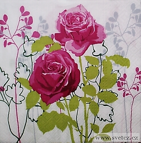 Ubrousek - Růže růžové