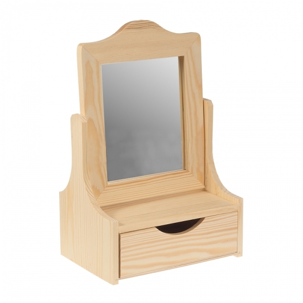 Dřevěná toaletka se zrcadlem