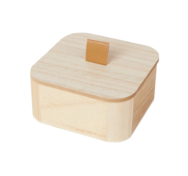 Dřevená  krabička s víčkem (12x12x6cm)
