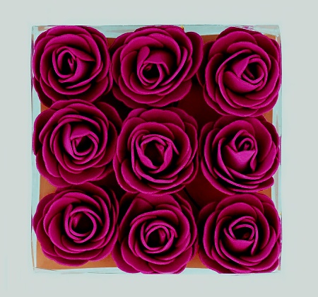 Dekorační růže na drátku BORDOVÉ, 9ks