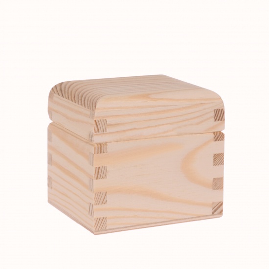 Dřevěná krabička ZAOBLENÁ - 1komora, bez zámku  (9,5x8x8cm
