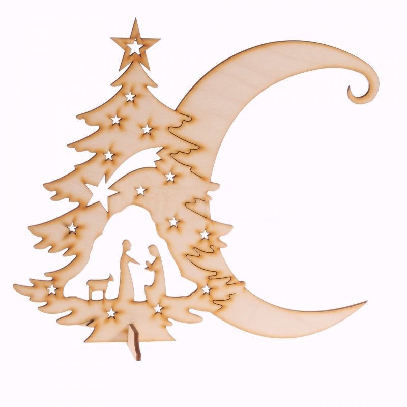 Vánoční dekorace stojánek na ozdobu BETLÉM   (23,5x21cm)