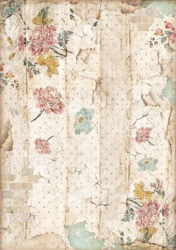 Rýžový papír na decoupage (A4) - KVĚTINOVÁ TAPETA