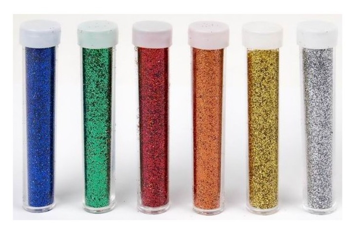 Třpytky - sypké glitry - SADA 6ks (6x6g)
