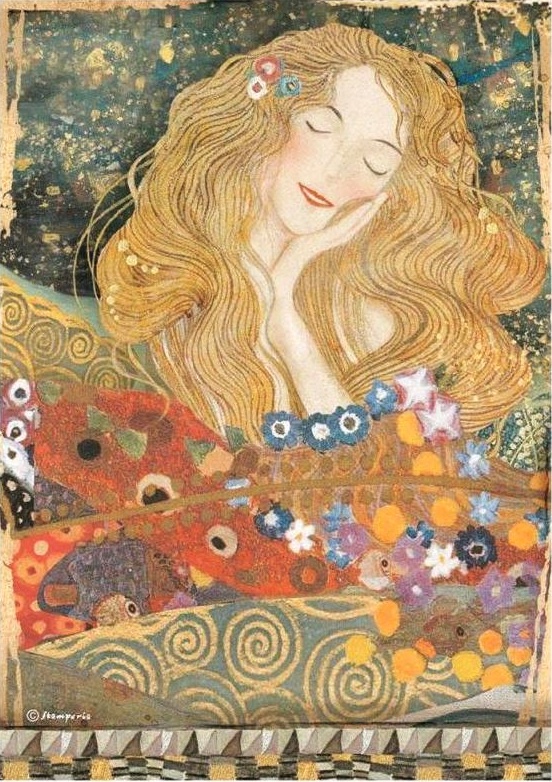 Rýžový papír na decoupage (A4) - KLIMT ŽENA