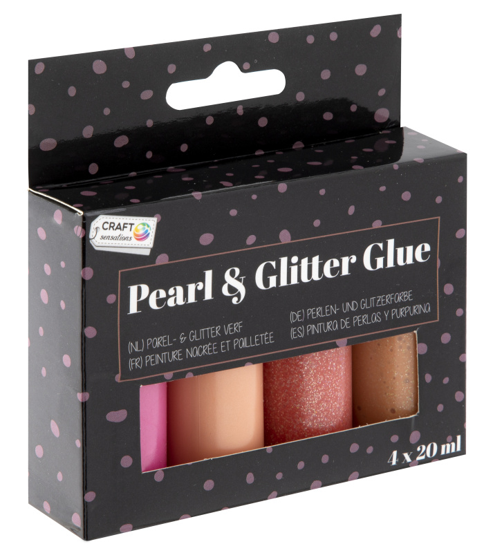 Glitrová a perleťová lepidla SADA - RŮŽOVÉ (4x20ml)