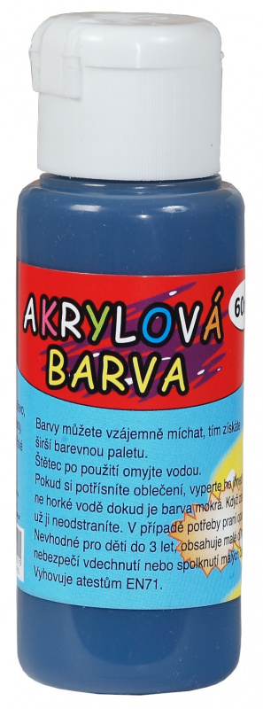Akrylová barva MODRÁ tmavá matná - 60ml