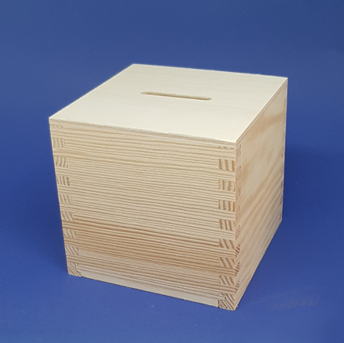 Dřevěná kasička ČTVEREC (11x11cm)