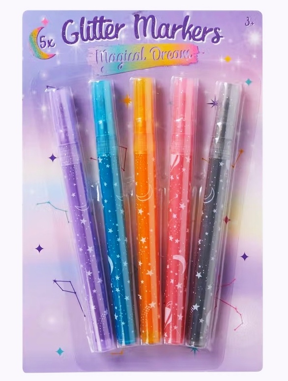 Glitrové fixy se třpytkami MAGICAL sada 5ks