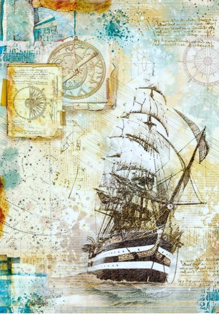 Rýžový papír na decoupage (A4) LOĎ