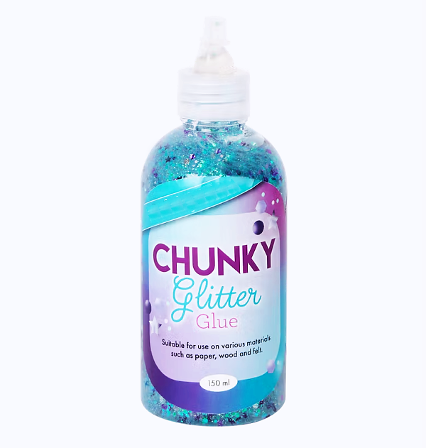 Glitrové lepidlo se třpytkami a konfetami - MODRÉ, 150ml 