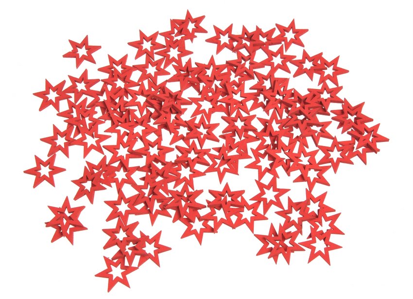 Vánoční dekorace HVĚZDIČKY červené 100ks (2,5cm)