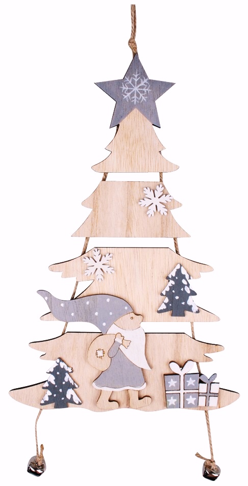 Vánoční dekorace STROMEČEK stříbrný (39x17cm)
