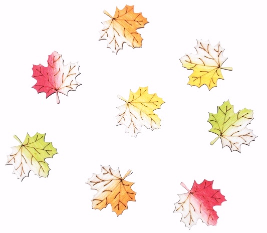 Podzimní dekorace LISTY samolepící, sada 8ks (3cm)