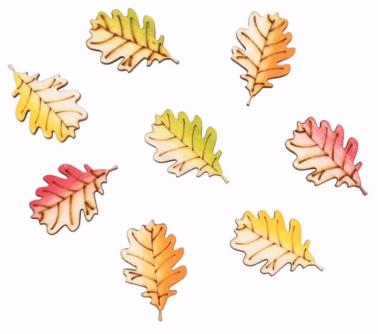 Podzimní dekorace LISTY samolepící, sada 8ks (3,5cm)