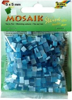 Mozaika pryskyřicová MODRÝ MIX- 5x5mm