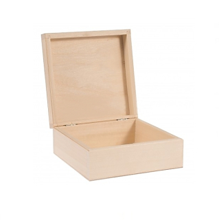 Dřevěná krabička - ČTVEREC  (13,5x13,5x6,5cm)