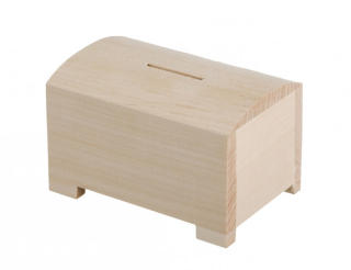 Dřevěná kasička - pokladnička zaoblená 1