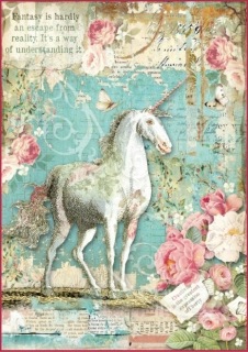 Rýžový papír na decoupage (A4) - JEDNOROŽEC