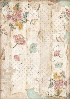 Rýžový papír na decoupage (A4) - KVĚTINOVÁ TAPETA