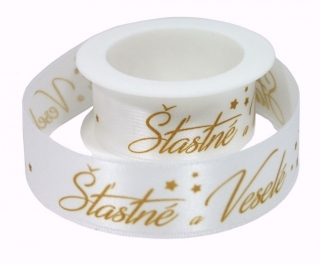 Vánoční stuha Šťastné a veselé (2m)