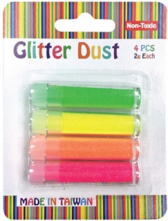 Třpytky - sypké glitry - NEON sada 4ks (4x1g)