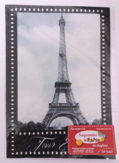Filc s potiskem  -  Eiffelova věž (14,8x21cm)