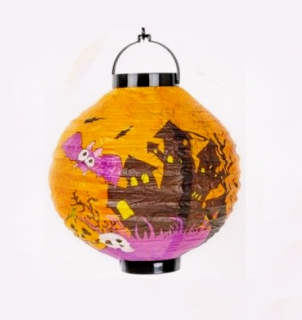 Halloween dekorace lampion s LED žárovkou  (20cm)