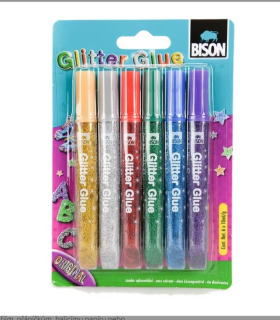 Glitrové lepidlo SE TŘPYTKAMI - SADA (6x10ml)