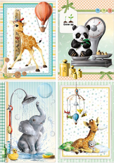 Rýžový papír na decoupage (A4) ZVÍŘÁTKA