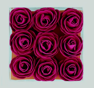 Dekorační růže na drátku BORDOVÉ, 9ks